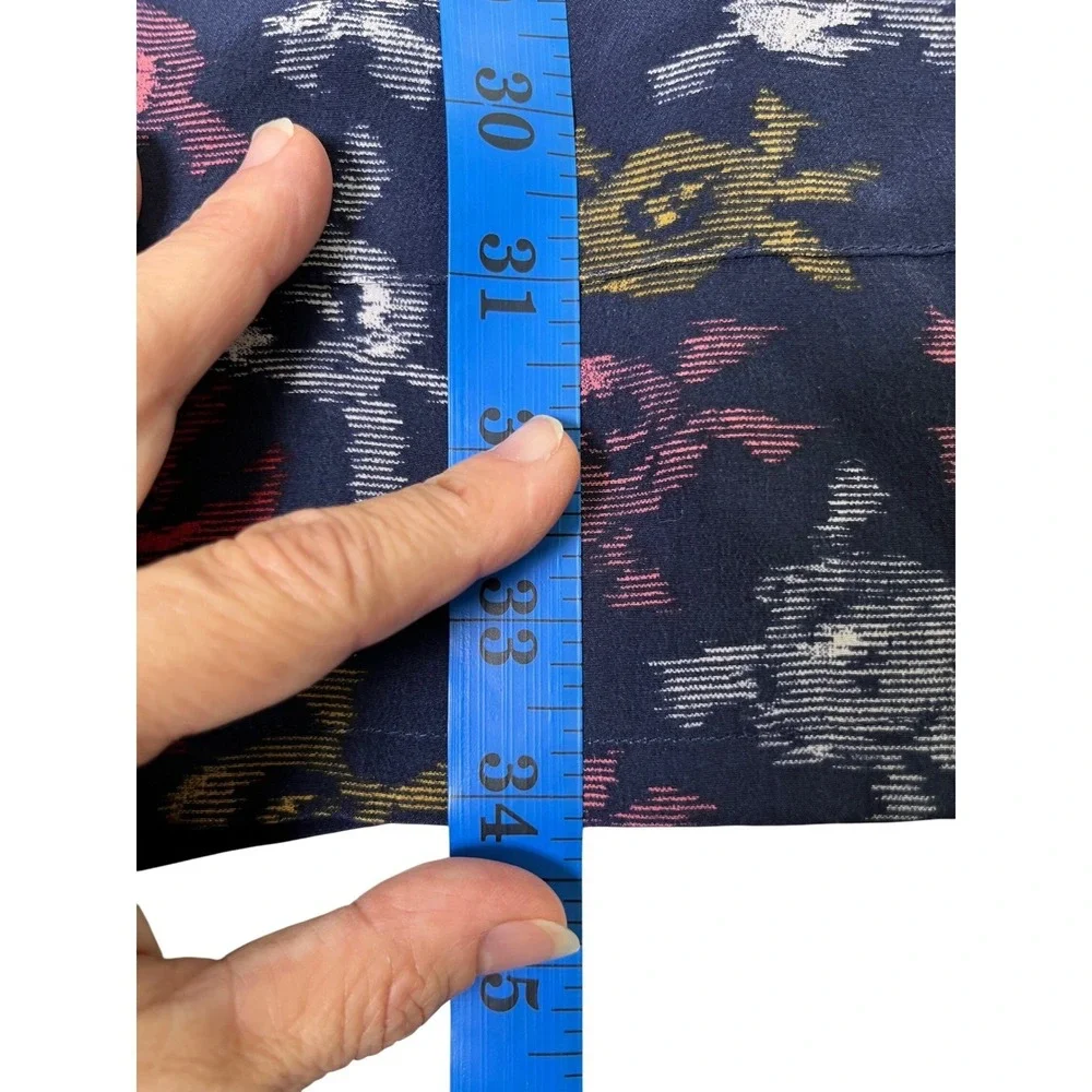 Floral Silk Shift‎ Dress Sleeveless Navy Equipment Femme Women S Petite